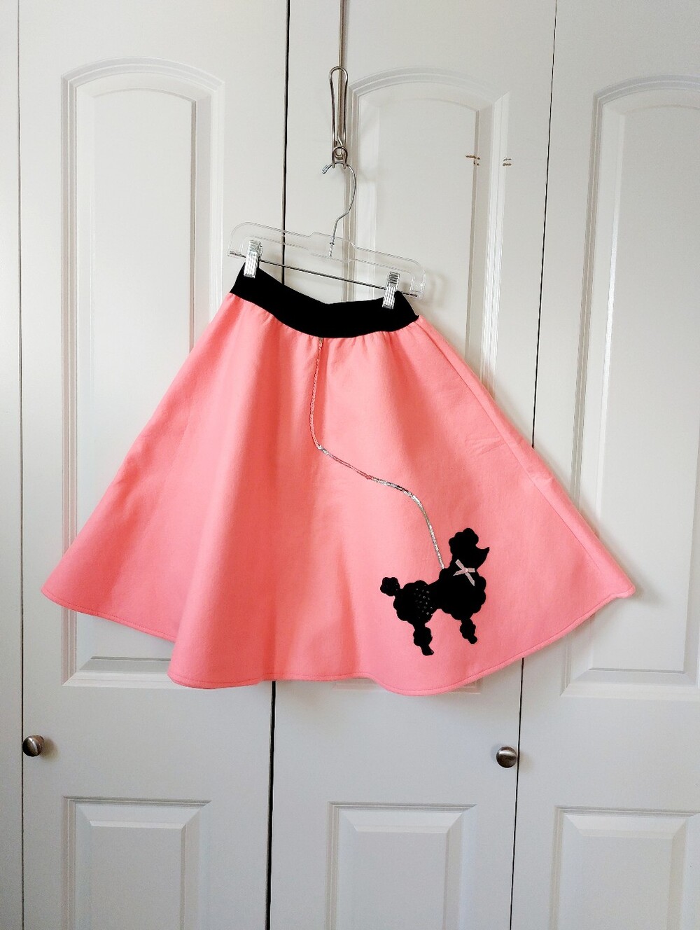 50s Style Pink Poodle Skirt Charades Girl small Halloween Costume Theater Grease